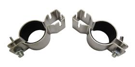 Braçadeiras de suporte de fundo para tubos e cortinas (conjunto de 2) Braçadeiras de suporte de fundo para tubos e cortinas (conjunto de 2)
