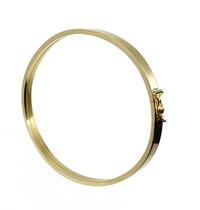 Bracelete !8 kilates 6.50 Gramas 5 mm Trava de Segurança Oco Polido liso