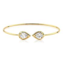 Bracelete Aberto Ajustável Duas Gotas Folheado a Ouro 18k