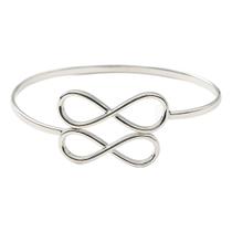 Bracelete Aberto Fio Quadrado Infinito Prata 925 1,5mm