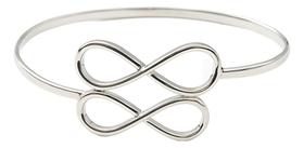 Bracelete Aberto Fio Quadrado Infinito Prata 925 1,5mm