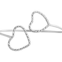 Bracelete Aberto Fio Torcido Com 2 Corações 2,7g 1,6mm Bracelete Aberto Fio Torcido Com 2 Corações 2,7g 1,6mm