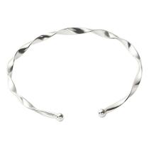 Bracelete Aberto Fio Torcido Com Detalhe Bolinha 4mm 4,5g