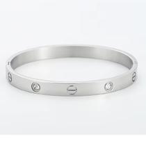 Bracelete Aço Inox Prateado Love Inspiração