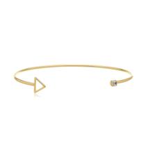 Bracelete Banhado A Ouro 18K Triângulo E Cristal Bracelete Banhado A Ouro 18K Triângulo E Cristal