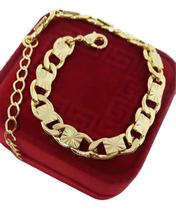 Bracelete Banhado a Ouro Idêntica A Ouro Elo Gourmet 5mm