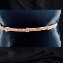 Bracelete banhado em ouro 18 k com pedras de zircônia e detalhes com mini zircônias