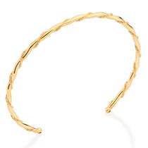 Bracelete banhado ouro 3x 24k 18k e 22k feminino pulseira rommanel duplo entrelaçado liso e torcido 552078 Bracelete banhado ouro 3x 24k 18k e 22k feminino pulseira rommanel duplo entrelaçado liso e torcido 552078