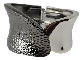 Bracelete Bicolor Preto Prata Feminino Design Moderno