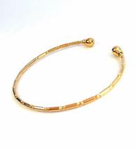 Bracelete Bola E Canutilhos Banho Ouro 18k 986