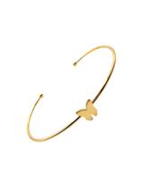 Bracelete borboleta dobrada minimalista banhado a ouro 18k