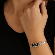 Bracelete Borboleta em Aço Inoxidável