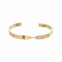 Bracelete Chapa Detalhe Torcido Banhado A Ouro 18K