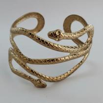 Bracelete Cobra De Metal Dourado Espiral Luxo Egípcio Grego Teatro Festas Bracelete Cobra De Metal Dourado Espiral Luxo Egípcio Grego Teatro Festas