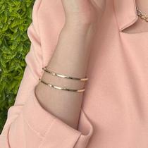 Bracelete com Design Duplo Folheado a Ouro 18k