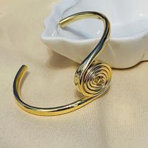 Bracelete com Espiral Médio com Ajuste Dourado