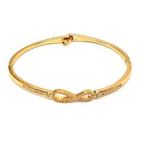 Bracelete com zirconias cravejadas folheado em ouro 18k