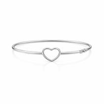 Bracelete Coração Vazado Banhado a Prata 925