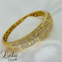 Bracelete cravejado com micro zirconias folheado a ouro Bracelete cravejado com micro zirconias folheado a ouro