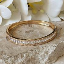 Bracelete Cravejado Navete e Microcravejado Zircônia Cristal