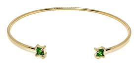 Bracelete Cristal Esmeralda Banhado a Ouro18k