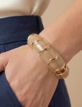 Bracelete Cromado Nude em Resina - Acessório Feminino Artesanal
