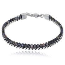 Bracelete De Aço Com Detalhes Em Cristais Tamanho 21 Cm Bracelete De Aço Com Detalhes Em Cristais Tamanho 21 Cm