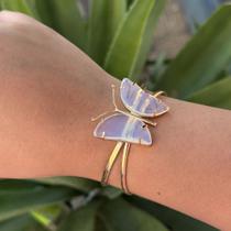 Bracelete de borboleta - pedra da lua