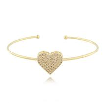 Bracelete De Coração Cravejado Com Micro Zircônias Cristal