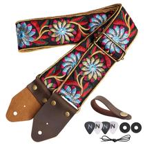 Bracelete de guitarra Nefelibata Crazy Horse Leather Jacquard Retro