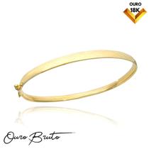 Bracelete de Ouro 750 Pulseira Elegante Abaulado 4mm Ouro 18k 10k