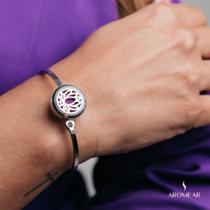 Bracelete Difusor Flor de Lótus em AÇO INOXIDÁVEL - ANTIALÉRGICO - PRATA Bracelete Difusor Flor de Lótus em AÇO INOXIDÁVEL - ANTIALÉRGICO - PRATA