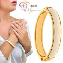 Bracelete Dourado Acrílico Off White Branco Pulseira Ouro Bracelete Dourado Acrílico Off White Branco Pulseira Ouro