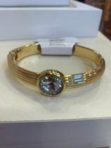 Bracelete dourado com pedra de zircônia Bracelete dourado com pedra de zircônia