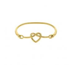 Bracelete dourado nó coração verniz italiano