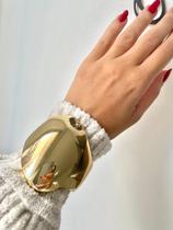 Bracelete Dourado Regulável Blogueira Largo Moda Luxo Bracelete Dourado Regulável Blogueira Largo Moda Luxo