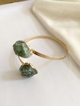 Bracelete Duo Quartzo Verde Pedra Natural Para Saúde e Abundância