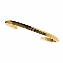 Bracelete em aço inox ajustável Dourado New Port