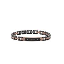 Bracelete Em Aço Placa Rose/black Com Zircônia Negra