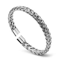 Bracelete em Aço Trançado e Abaulado de 7mm Rosso