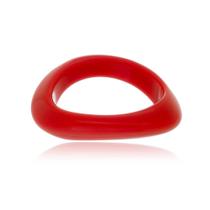 Bracelete em Resina Redondo Vermelho 18 cm Liso