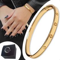 Bracelete Estilo Carti Articulado com Encaixe Banhado a Ouro
