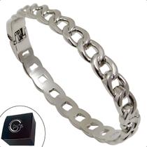Bracelete Estilo Corrente com Encaixe Banho Paládio/Prata