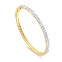 Bracelete Estreito Cravejado De Pedras De Zircônias Folheado Bracelete Estreito Cravejado De Pedras De Zircônias Folheado
