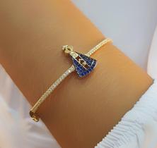 Bracelete Fechado Nossa Senhora Aparecida Banhado a Ouro Bracelete Fechado Nossa Senhora Aparecida Banhado a Ouro