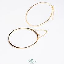 Bracelete Feminino Aro Dourado Com Trava e Pega Ladrão