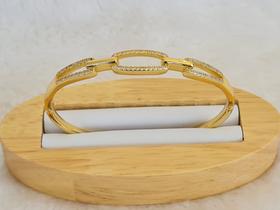 Bracelete Feminino Banhado a ouro 18 k, cravejado com micro zircônias cod.52721