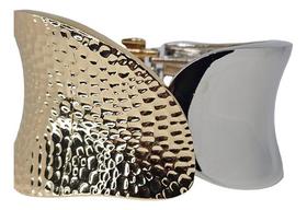 Bracelete Feminino Bicolor Martelado Liso Elegância Moderna Bracelete Feminino Bicolor Martelado Liso Elegância Moderna