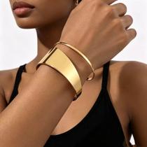 Bracelete Feminino Bracelete Banhado em Ouro 14k Acessório Moderno Minimalista Premium Bracelete Feminino Bracelete Banhado em Ouro 14k Acessório Moderno Minimalista Premium