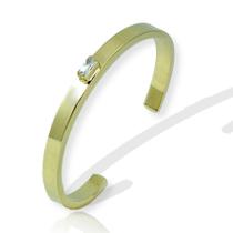 Bracelete Feminino Dourado Pedra Zirconia Folheado a Ouro
